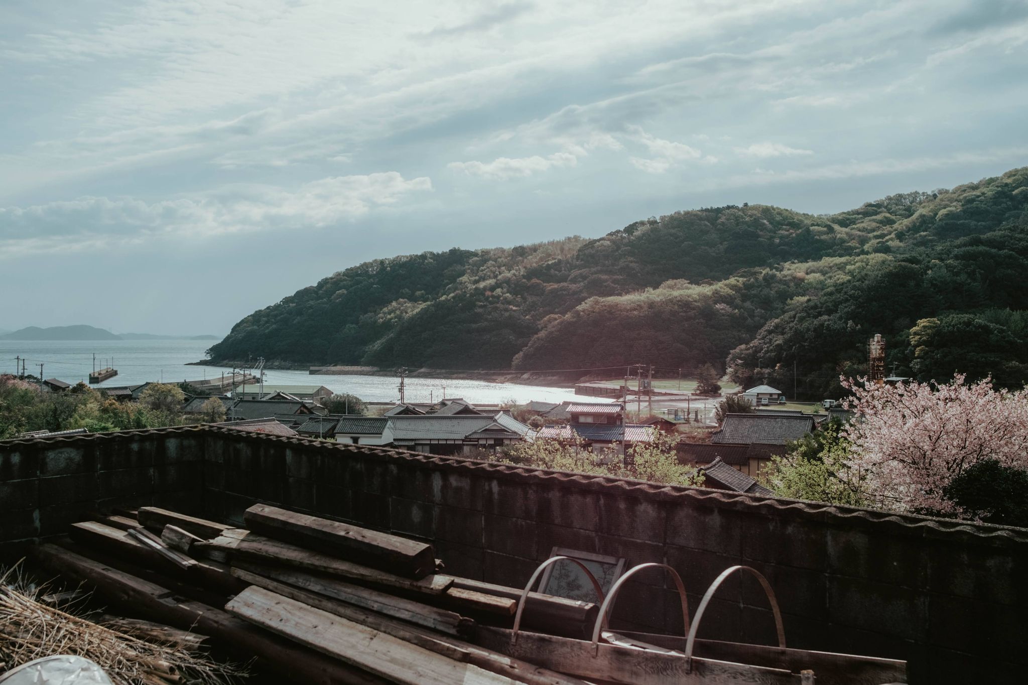 手島の港と集落
